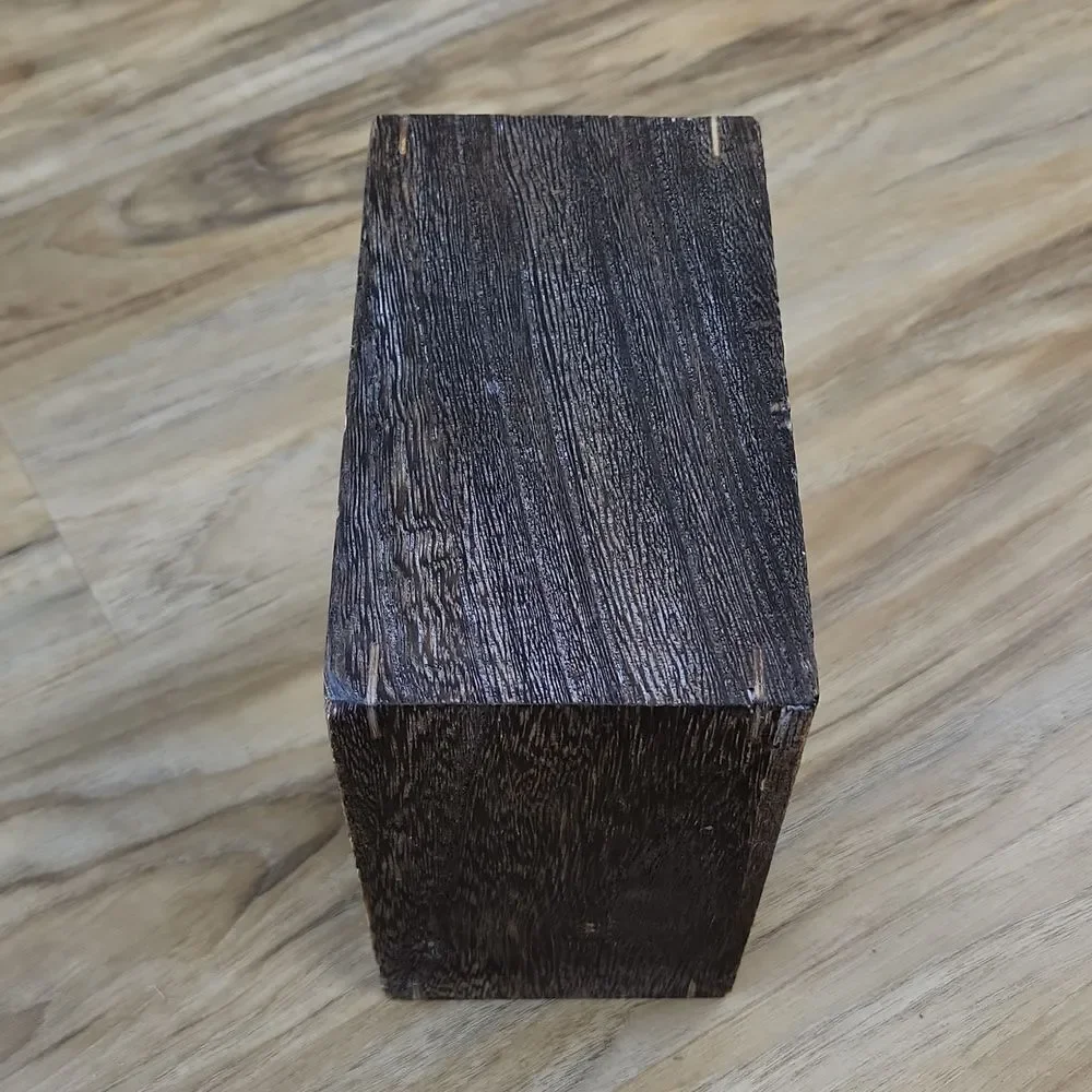 🔺️NWT The Container Store Brown Rustic Wood Square Display Shelf